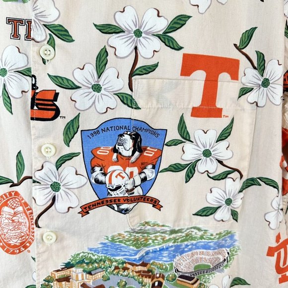 Reyn Spooner Mens University Of Tennessee Hawaiian Shirt XL Smokey Short Sleeve - Picture 4 of 12